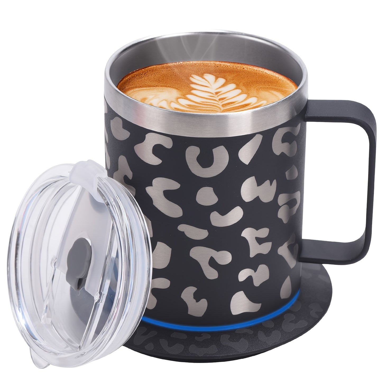 1 conjunto de aquecedor de caneca inteligente, copo aquecedor de café de 12 onças, água, chá, leite, aquecedor de CAFÉ para casa e escritório