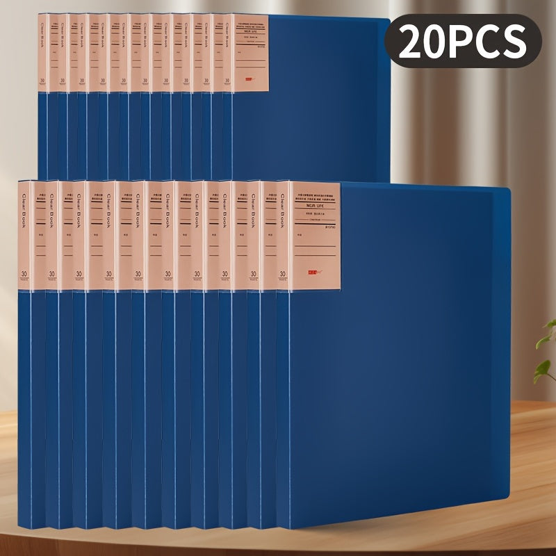 Carpeta de almacenamiento de archivos de la escuela 20pcs, carpeta de archivos de plástico, carpeta de archivos de múltiples capas A4, suministros de oficina