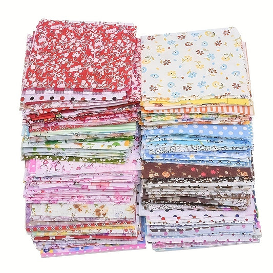 60pcs\u002F100pcs 3.9*3.9in Cotton Cloth Set DIY  Flower Cloth Head Pastoral Floral, Cotton Handmade Doll, Handmade Patchwork, Small Cloth Block, Funny Handcraft