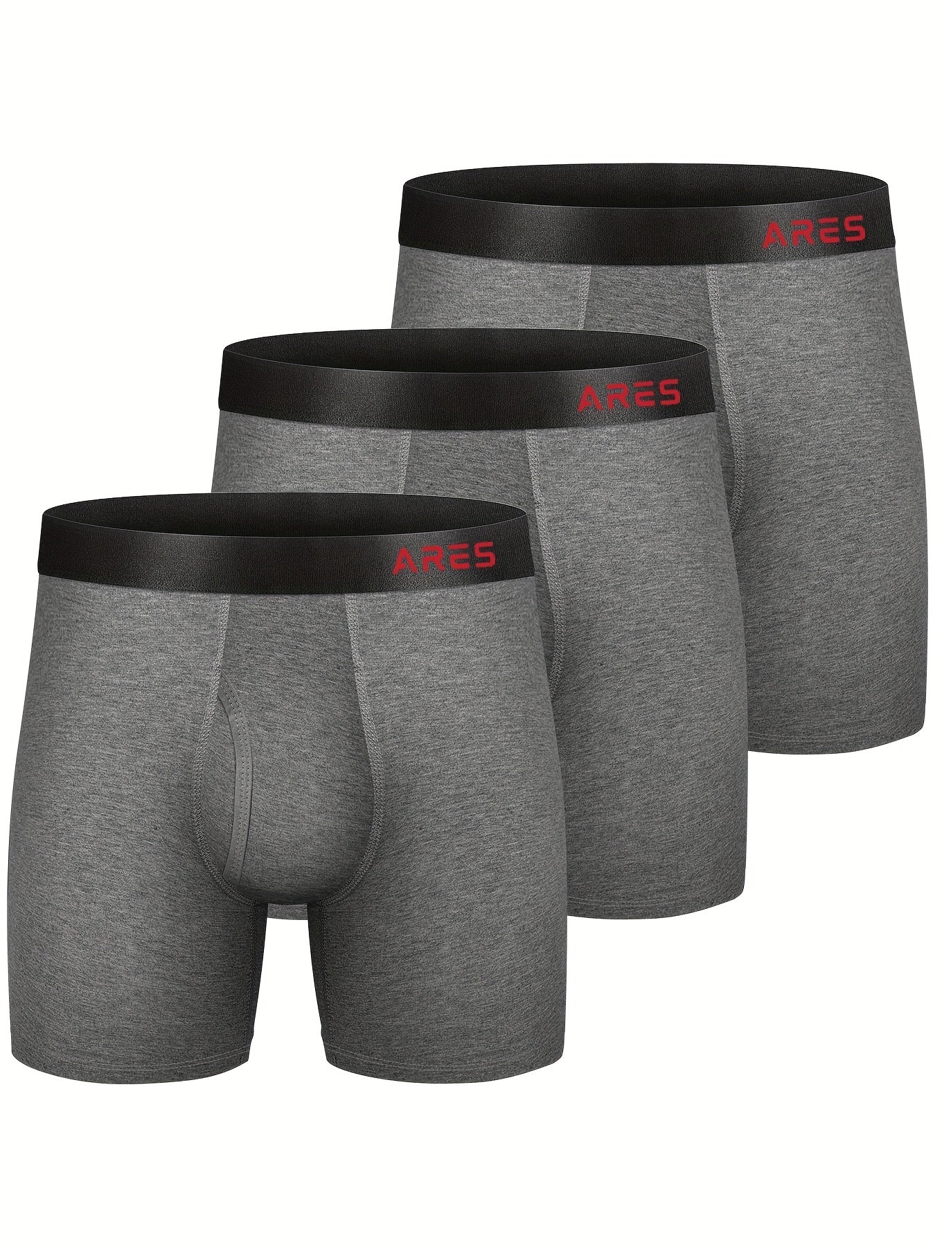 3 Stück Herren Bambus bequeme Seide lange Boxershorts, Mode Sport Slips, atmungsaktive bequeme Unterwäsche