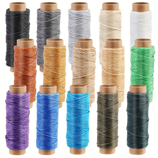 15 Colors Of Wax Thread, Leather Sewing Wax Thread For Binding, Hand Sewing, Carpet Thread, 32 Sizes Per Color