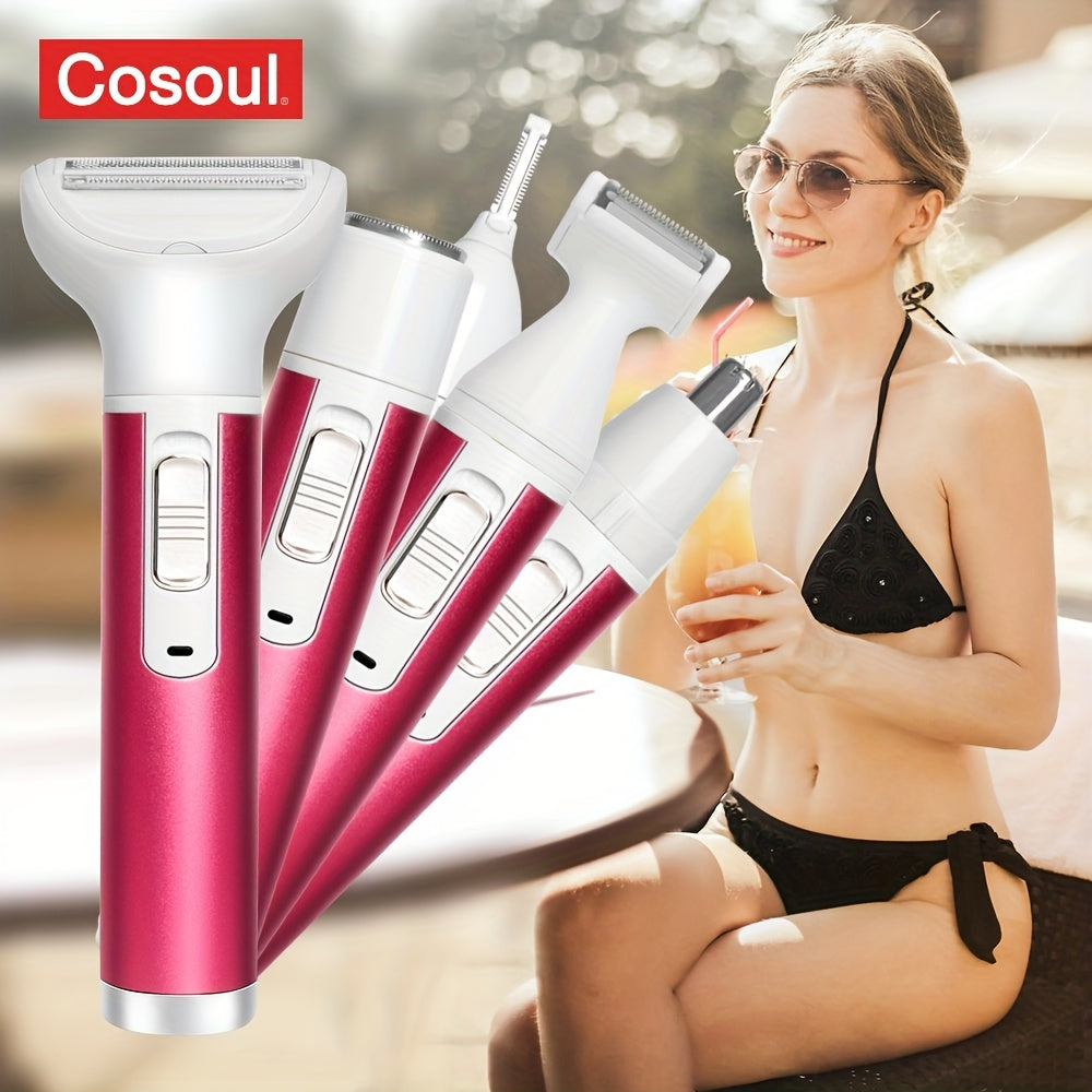 5in1 Women Shaver Electric Epilator Facial Hair Removal Armpit Hair Leg Hair Arm Hair Pubic Hair Bikini Hair Nose Hair Trimmer Eyebrow Hair Trimmer Painless