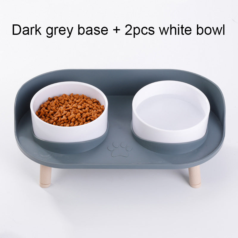 Pet Table Cat Bowl Dog Bowl Pet Double Feeding Bowl Neck Protection Non-Slip Bowl Water Food Feeder