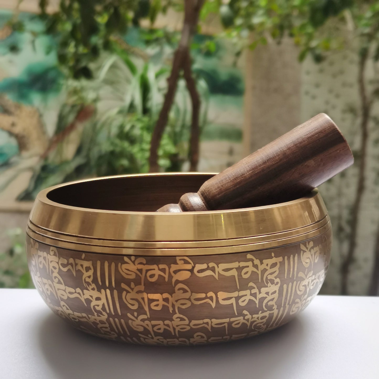 4.72inch Nepal Chakra Yoga Singing Bowl  Meditaion Bowls With Artificial Leather Stick