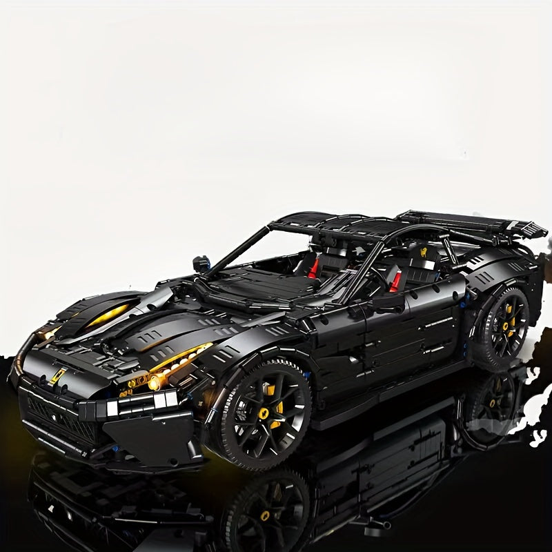 3097pcs Black Style Supercar Model Building Blocks, Birthday Gift, Christmas Halloween Gift