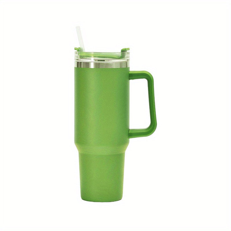 1 pièce, gobelet avec couvercle et paille, bouteille d&#39;eau thermique en acier inoxydable de 40oz avec poignée, gobelets portables, pour voiture, maison, bureau, verres d&#39;été, accessoires de voyage, articles de cuisine à domicile, cadeaux d&#39;ann