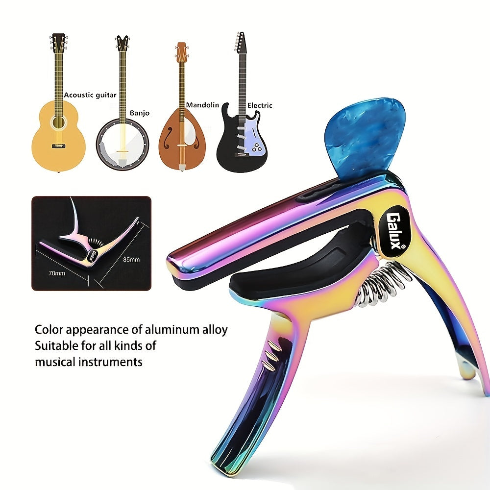 3in1 Guitar Capo For Acoustic And Electric Guitars(with Pick Holder And Picks),Guitar Accessories, Performance Guitar Capo For Acoustic Guitar, Electric Guitar Capo