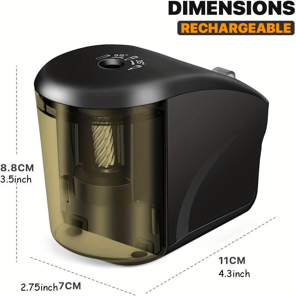 Sacapuntas de lápiz eléctrico, sacapuntas de lápiz DMOPRDNB USB, sacapuntas automático con hoja espiral duradera para afilar demasiado rápido para el aula, oficina, dibujo