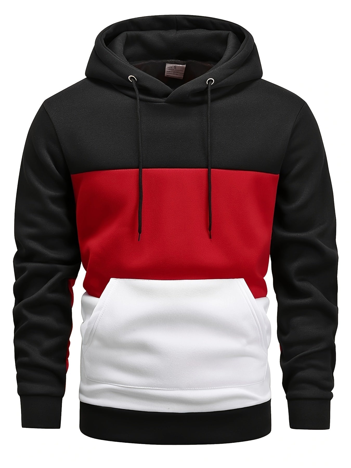 Color Block Hoodie, Cool Hoodies pour hommes, Casual Graphic Design Pull Sweat à capuche avec poche kangourou Streetwear pour l'hiver automne, comme cadeaux