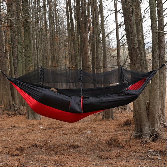 Anti-Rollover Double Hammock with Mosquito Net for Outdoor Camping and Home Use