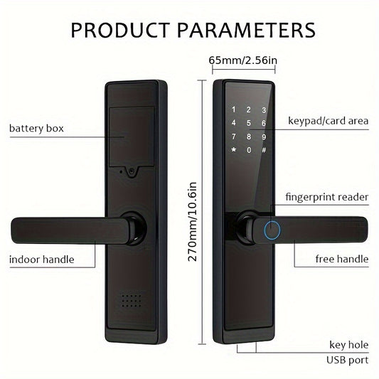 WAFU Tuya Smart Fingerprint Door Lock Keyless Entry Door Lock For Home Hotel Office  Digital Electric Door Lock