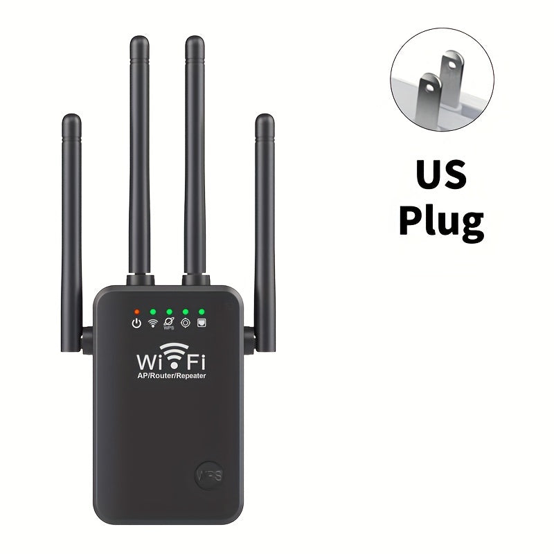 US Plug WiFi Extender Signal Booster Up To 2640sq.ft And 25 Devices, Wi-Fi Range Extender, Wireless Internet Repeater, Long Range Amplifier With Ethernet Port, 1-Tap Setup, Access Point