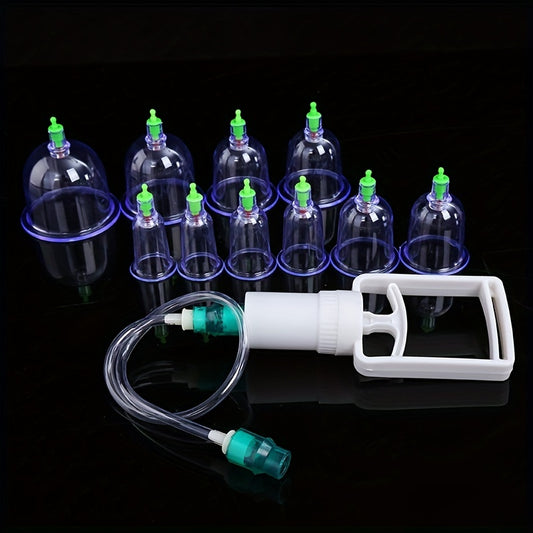 10 Cupping Chinese Vacuum Cupping Set Massage Cups Pull Out Vacuum Apparatus Cupping Therapy Cans Body Massager Cup Suction Pump Health