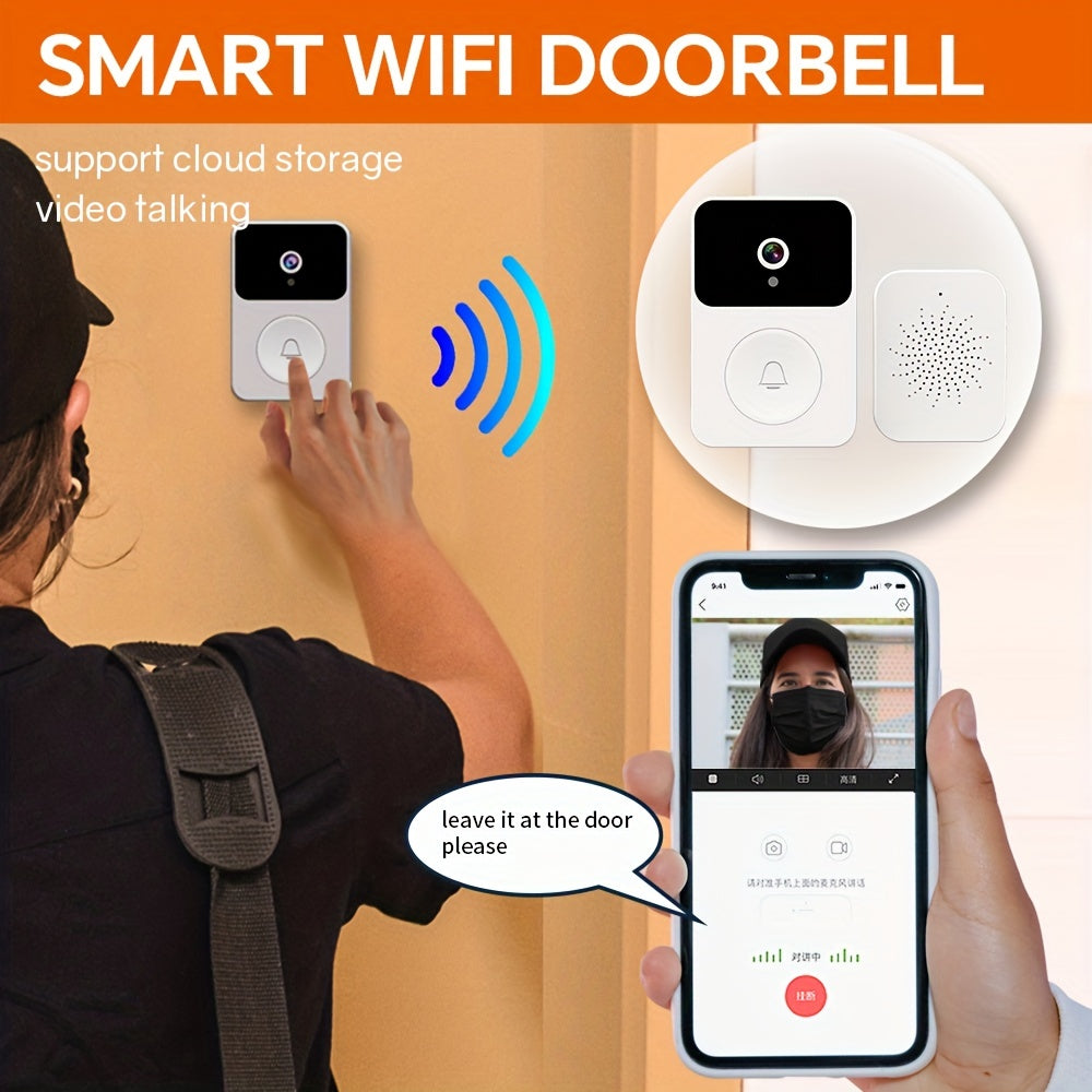 1 Set, Wifi Video Doorbell Rechargeable 480P Camera Pixel Doorbell , APP Supported Video Talk Function Free Cloud Storage