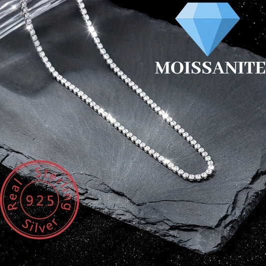 4mm\u002F0.3Carat Each Full Faux Diamond Classic Tennis Chain Necklace (17.72inch) Round Brilliant Cut.S925 Sterling Silver Plated With 18K Golden. (D Color VVS1 Clarity 0.3Ct Each)Promise Birthday Christmas Gift Perfect For Men