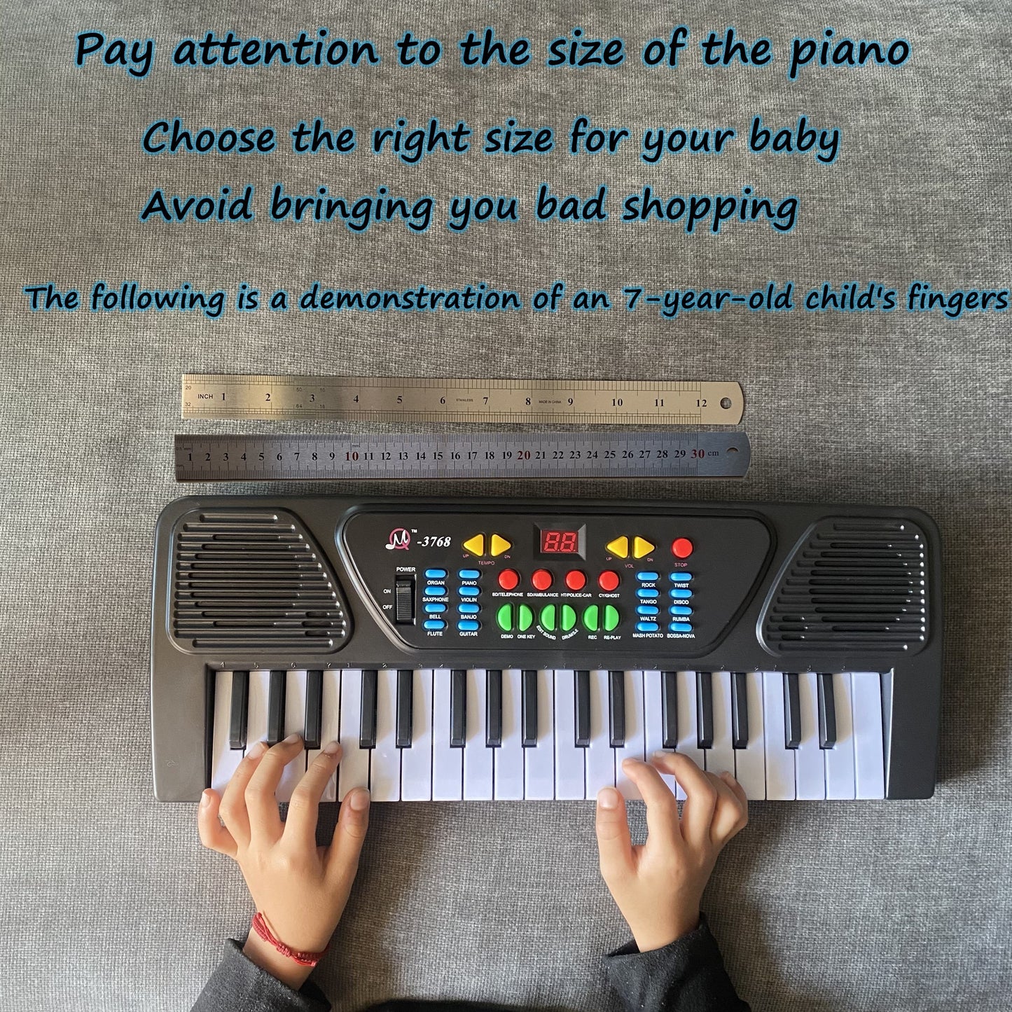 37 Keys Single Channel Electronic Piano Keyboard:  Portable Musical Instruments, Birthday Education Gifts, Music Toys Suitable For 3, 4, 5, 6, 7, Year Old Boys And Girls, Christmas, Gifts! With Microphone