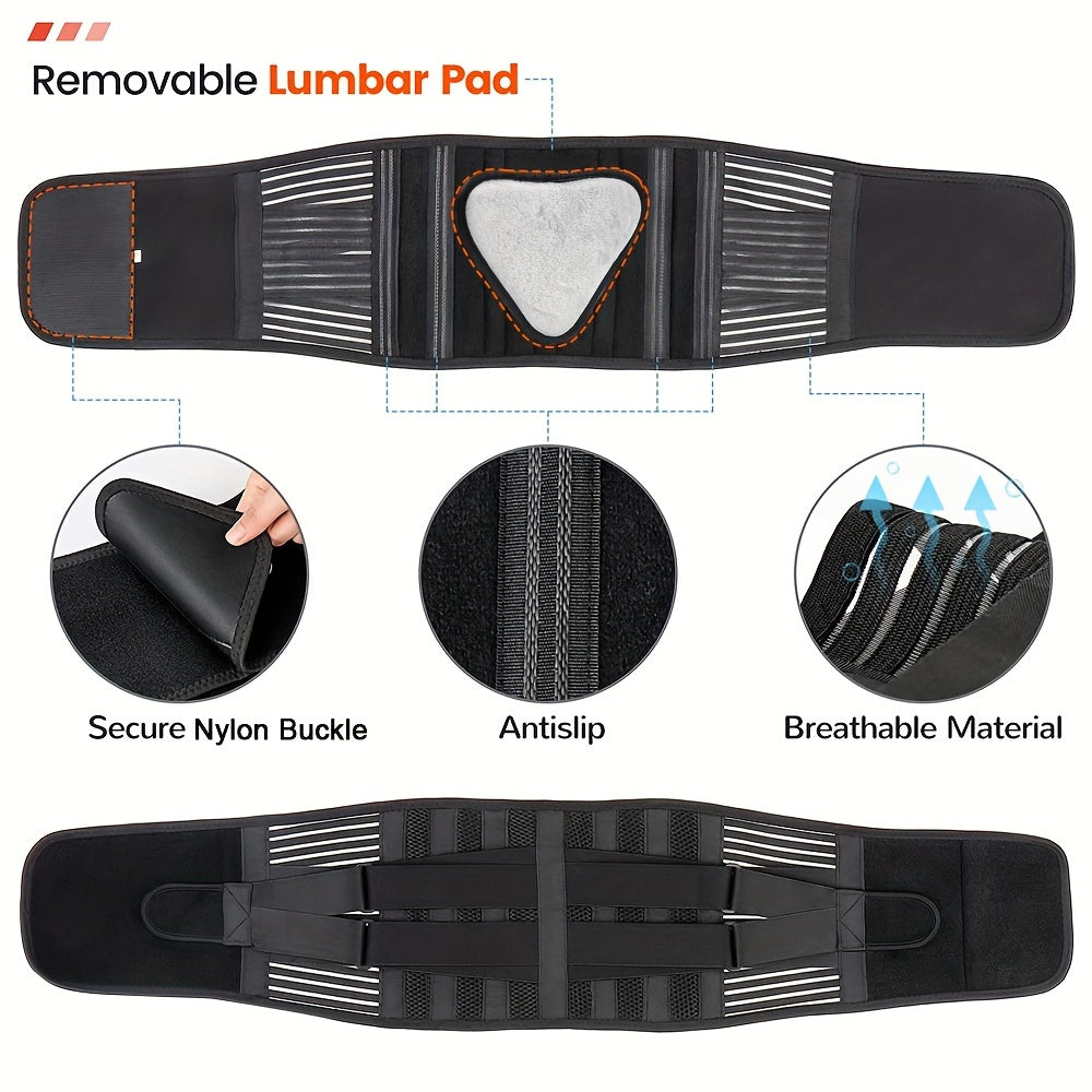 Back Brace For Lower Back Support, Lumbar Support Belt For Women & Men, Breathable Lower Back Brace With Lumbar Pad