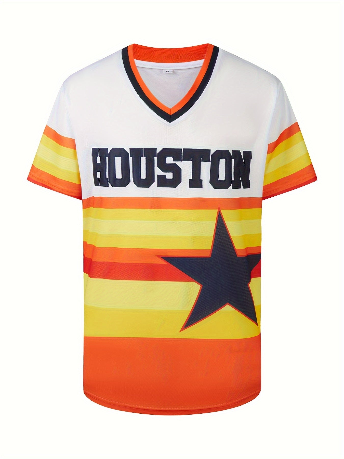 Plus Size Men's Letters & Star Graphic Print Jersey T-shirt For Sports\u002Foutdoor