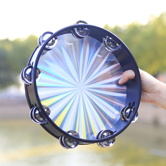 High-Quality 10 Inch Tambourine with Double Row Bells - Perfect Percussion Instrument for Parties, Karaoke, and Performances!