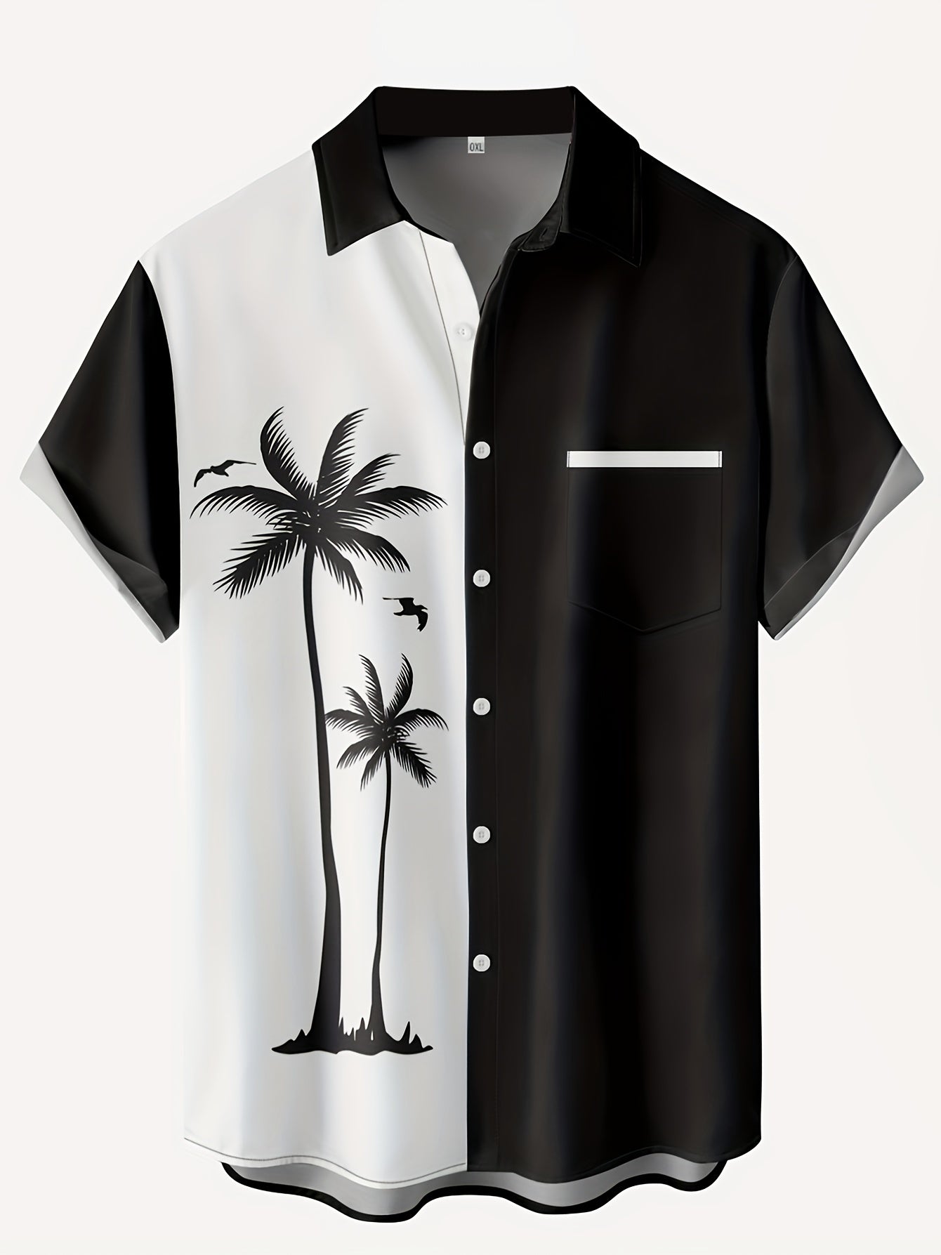 Plus Size Men's Coconut Tree Short Sleeve Hawaiian Shirt, Oversized Loose Clothing For Big And Tall Guys, Best Sellers Gifts