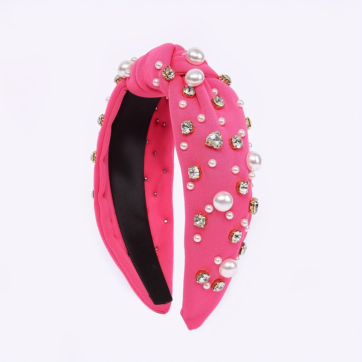 1PC Gorgeous Knotted Headband Decorated With Beaded And Rhinestone For Fashion Show Dating Hair Accessories