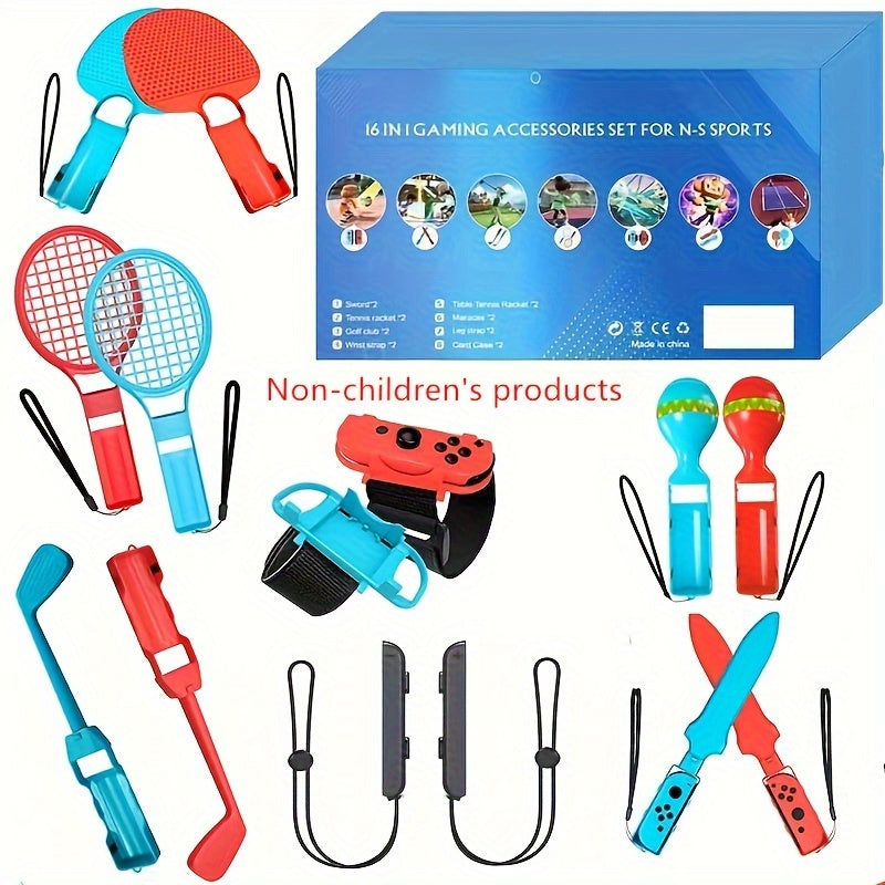 16 In 1 For Switch Sport Accessories Bundle For Switch Sports Games, Family Bundle Accessory Kit