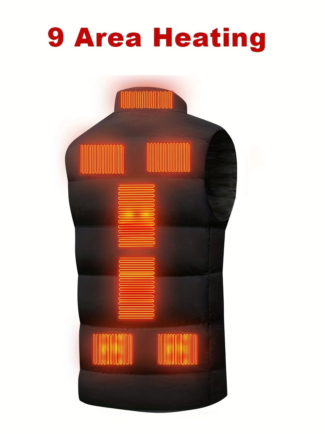 9 Areas Heated Vest For Men, Constant Temperature Intelligent Electric Sleeveless, Mens Winter Jacket Waistcoat