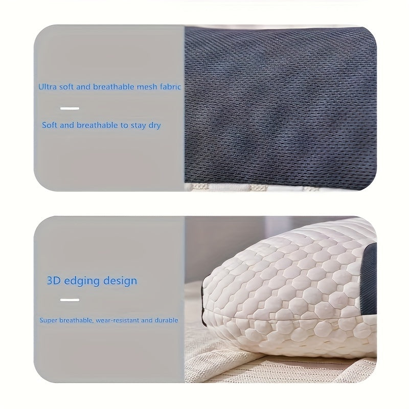 1pc Knitted Cotton Thin Pillow With Cervical Neck Protection, Sleep Massage Pillow Core, Moisture Absorbing Breathable Antibacterial Household Bedding Pillow Suitable For Living Room, Bedroom, Home Decoration