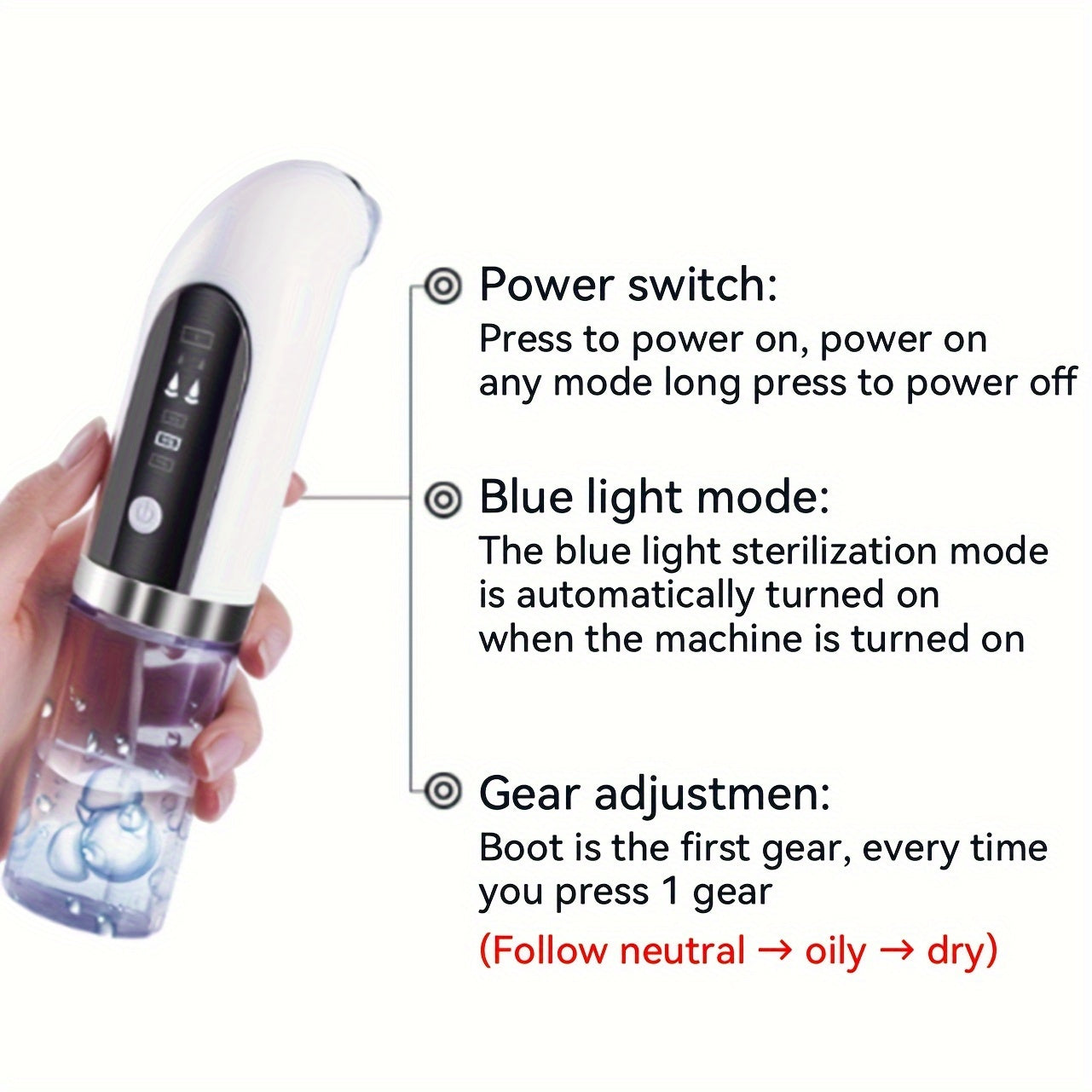 6 Tête Nettoyeur De Pores Extracteur D'aspiration Électrique Blackhead Vacuum Remover Portable Usage Personnel Électrique Acné Pore Cleaner Blackhead Remover Vacuum