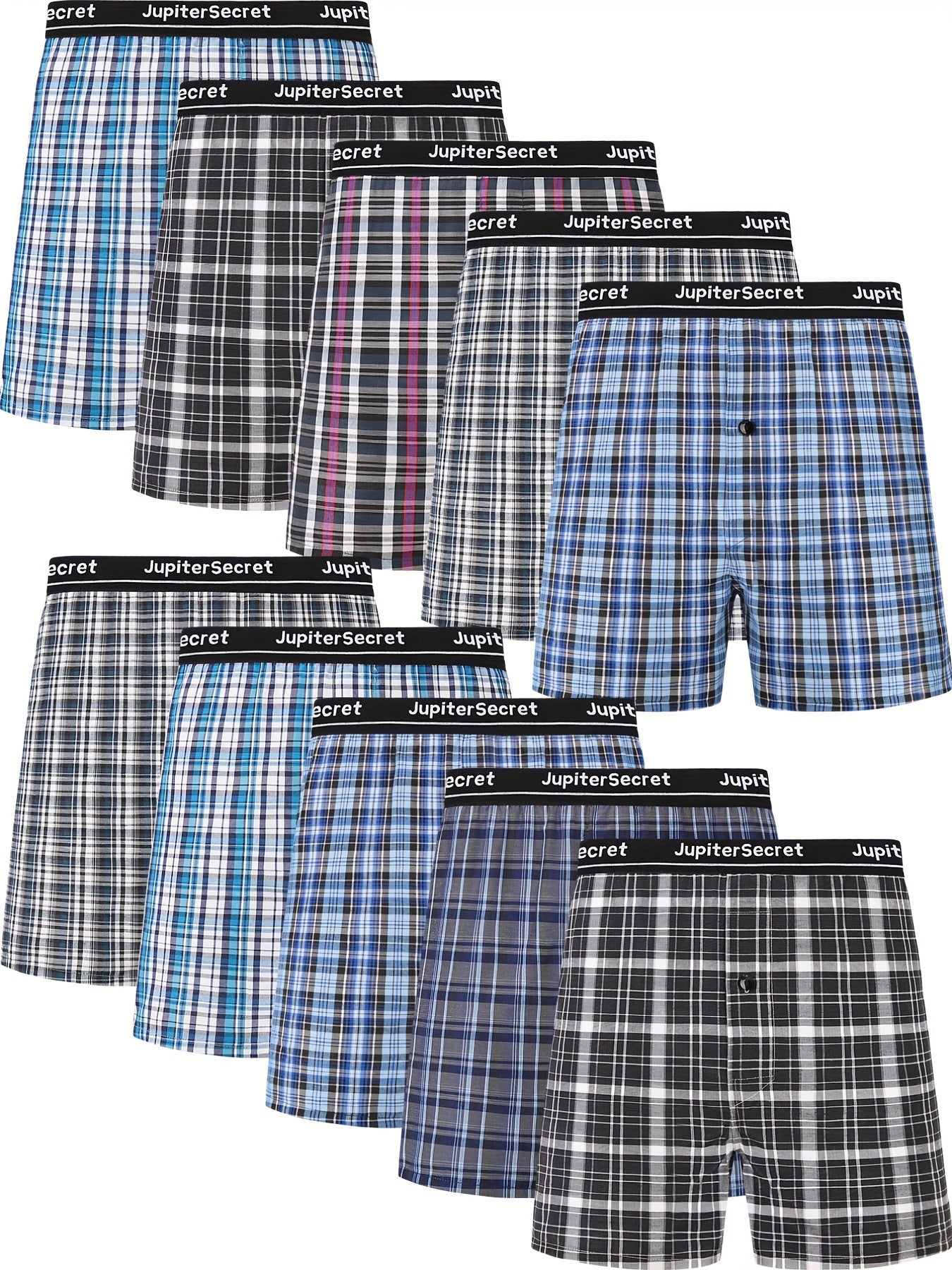 JupiterSecret 6 \u002F10 Pcs Boxer Shorts Masculino Tecido Cintura Elástica Cor Aleatória