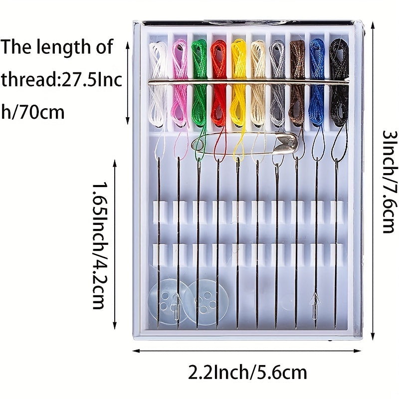 10 Boxes Portable Sewing Set, Home And Travel Quick Fixed Sewing Kit, Pre-Threaded Needle Kit, Each Box Contains 10 Pieces Art & Craft Supplies