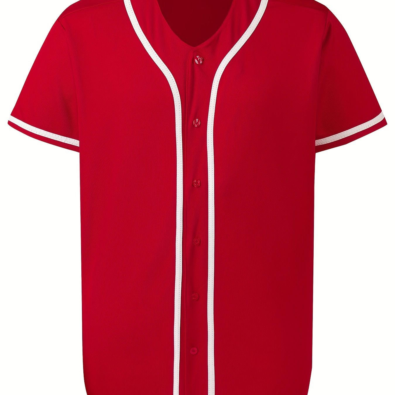 Camiseta de manga corta de béisbol sólido para hombres de talla grande, camiseta con cuello en V de verano de moda para deportes de béisbol, ropa versátil para hombres