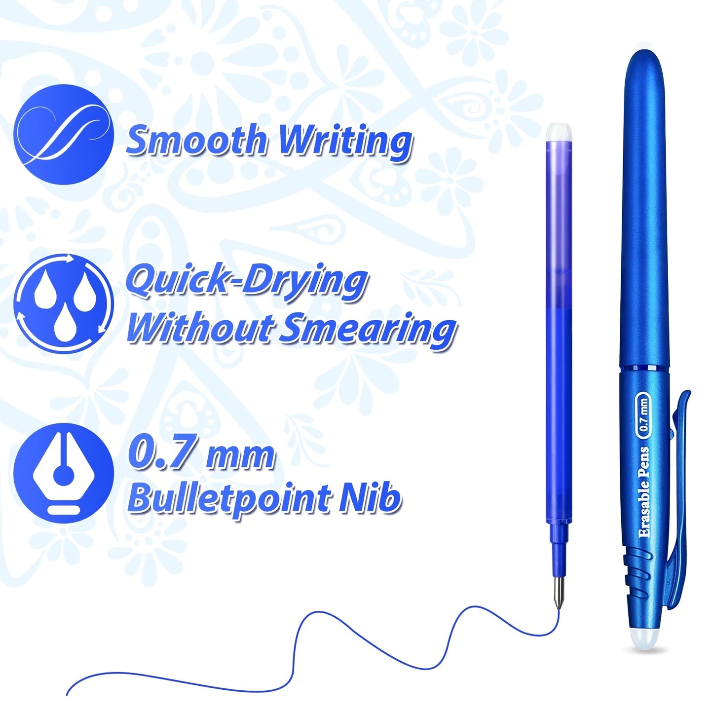 8 Erasable Ballpoint Pen Erasable 0.7 Mm Erasable Rollerball Pen Erasable Gel Pen Eraser Pen For School Supplies Office Supplies Students