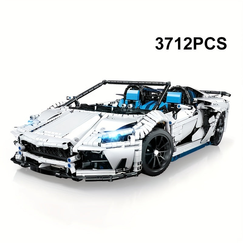 (3712PCS) Blanc De Course De Voiture Blocs De Construction High-Tech Ville Sport Racing Voiture Modèle Véhicule Assembler Des Briques