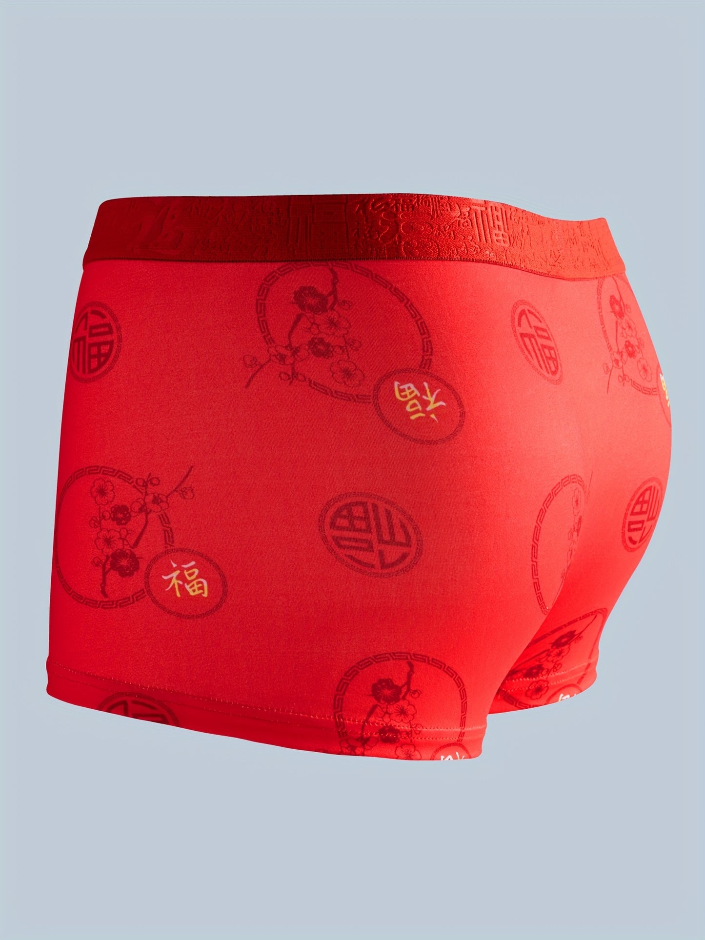 10 Stück Roter Stil Herren unterwäsche Frühlings fest und neues Jahr rote Unterwäsche, atmungsaktive weiche, bequeme, dehnbare Boxershorts