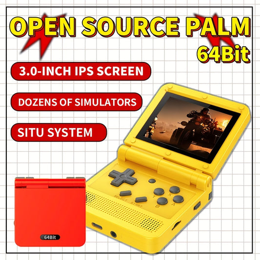V90 Open Source Source Handheld Mini Retro Nostalgic Vintage Game Console Classic GBA Replica Pocket Handheld 64-bit IPS HD Screen, Not For Children