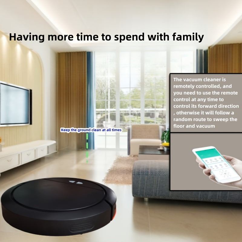 1pc Smart APP Control Sweeping Robot, High Power Vacuum, Enhanced Working Mode, Mobile Phone Control, Automatic And Efficient Room Cleaning Assistant