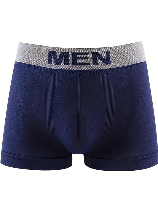 6pcs Men's 'MEN' Print Fashion Breathable Comfy High Stretch Boxer Briefs Shorts, Men's Underwear, Suitable For S\u002FM\u002FL Size