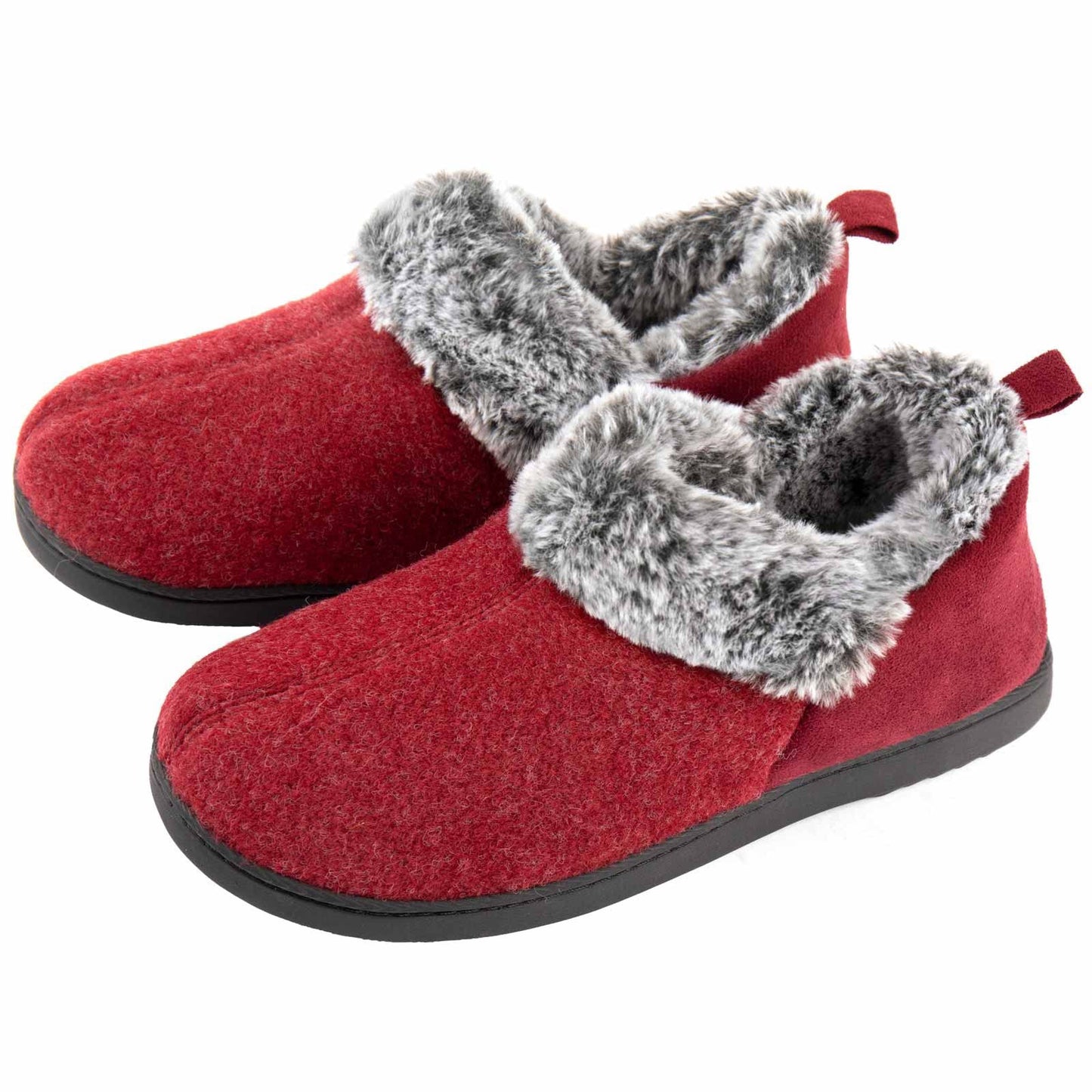 Women's Cozy Plush Household Shoes, Fuzzy Fleece Liner Package Heel Memory Foam Slip-on Shoes, Women's Footwear