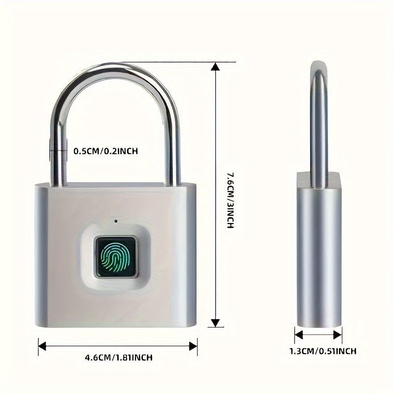 Inteligente de huellas dactilares candado USB recargable cerradura biométrica huella digital puerta candados de aleación de zinc vida inteligente desbloquear