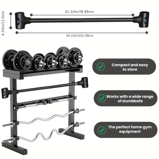 Dumbbell Converter - Converts Dumbbells Into Barbell Sets - Dumbbell Bar, Adjustable And Up To 200 Lb Barbell For Home Fitness - 1pc
