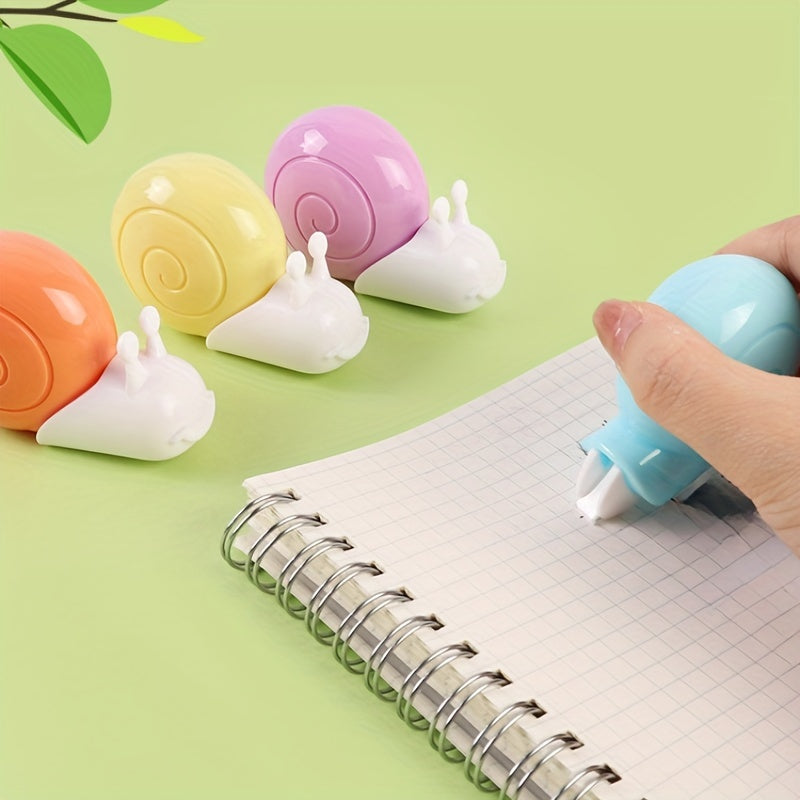 4pcs Of Stationery Large Capacity 0.2×236.2in (5mm×6m) Correction Tape, Small Snail Cute Cartoon Preschool Pupils Correction Tape