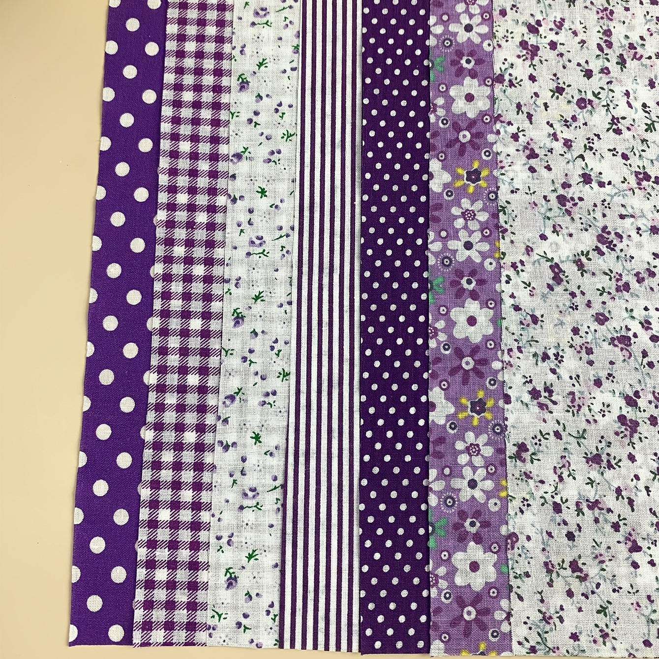 7pcs 9.8*9.8 Inches Purple Cotton Fabric For Sewing Dolls DIY Handmade Home Textile Cloth For Toys  Craft Material