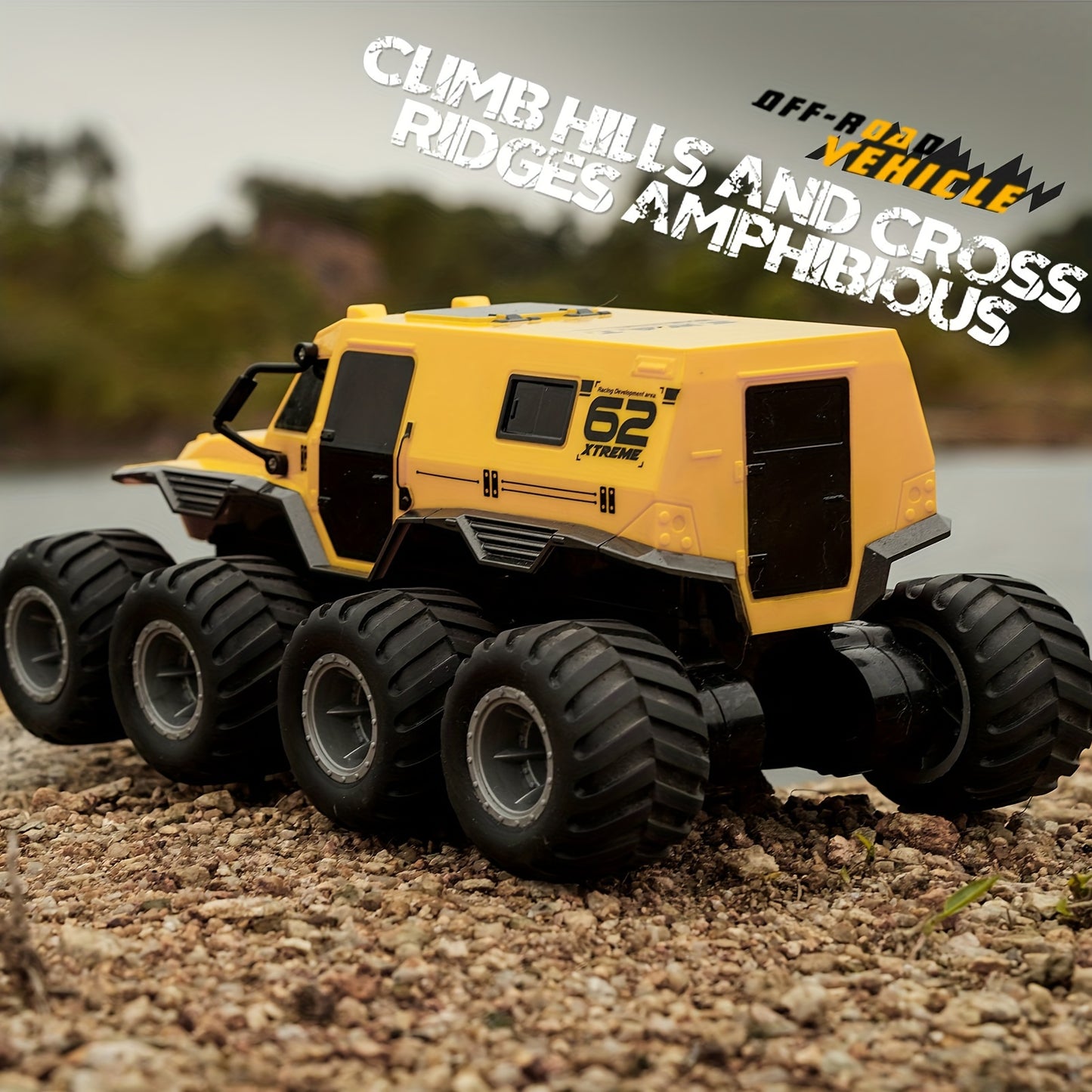 2.4GHZ 8-Wheel Off-road Amphibious Stunt Vehicle With High Speed Running, All Terrains Available, Waterproof Design, Long Running Distance, Birthday Christmas Gifts Toy Car