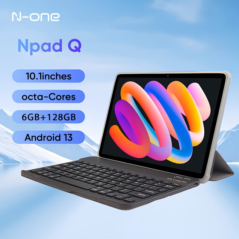 N-one Npad Q 10.1 Inch IPS Screen, MTK8183 Octa-Core 2.0Ghz, 6GB+6GB RAM 128GB ROM, Camera 5MP+13MP, For Android 13, 6600mAh Battery, Free Gift For Case And Keyboard