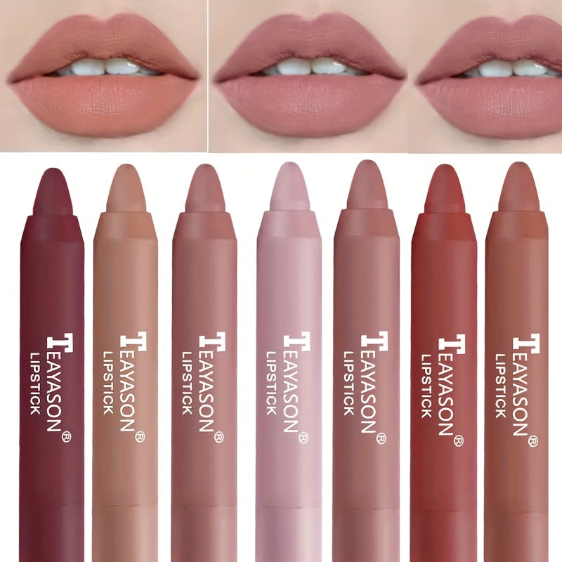 12 colors Matte Moisturizing Lipstick Crayons - Long Lasting, Waterproof, Smooth, Sun Protection, Plumping Effect