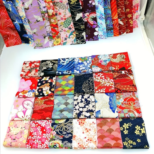 40pcs 2.5*9.8 Inches (6.5cm*25cm) Quilting Bronzing Fabric Cotton Craft DIY Handmade Doll Clothes Fabric Precut For Patchwork DIY Handmade Craft Sewing Supplies