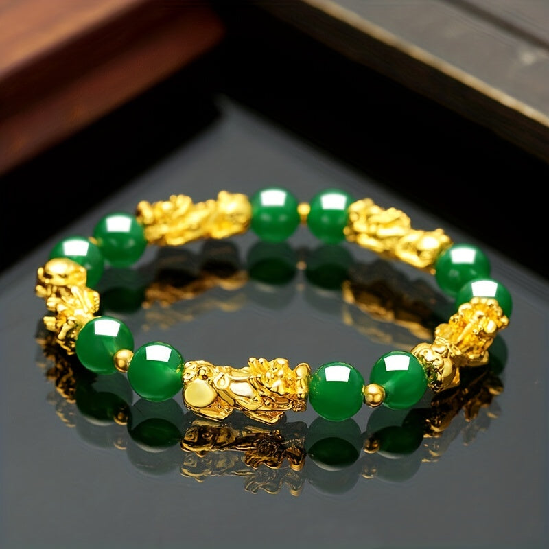 1pc Lucky Animal Bracelet, Attract Wealth Peace Luck Faux Crystal Bracelet Jewelry Gift For Friend Family