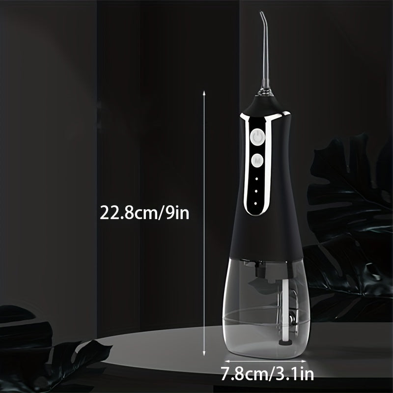 Flosser de água elétrico portátil, portátil, usb, recarregável, limpador de dentes de grande capacidade, instrumento dental com 5 bicos