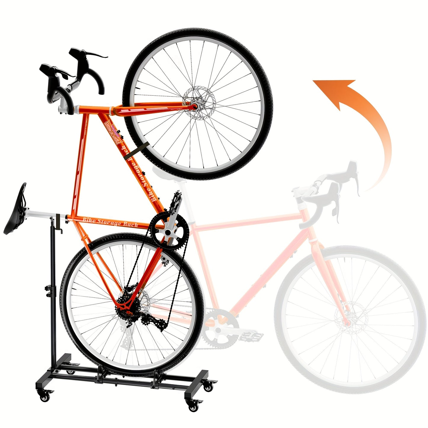 1 support de vélo vertical, support de rangement pour vélo d&#39;intérieur autoportant, support de sol pour vélo vertical, support de vélo d&#39;intérieur avec hauteur réglable pour garage et appartement – pour roues jusqu&#39;à 29&quot;